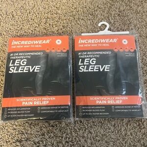 New Incrediwear Leg Compression Sleeves Size Medium Grey